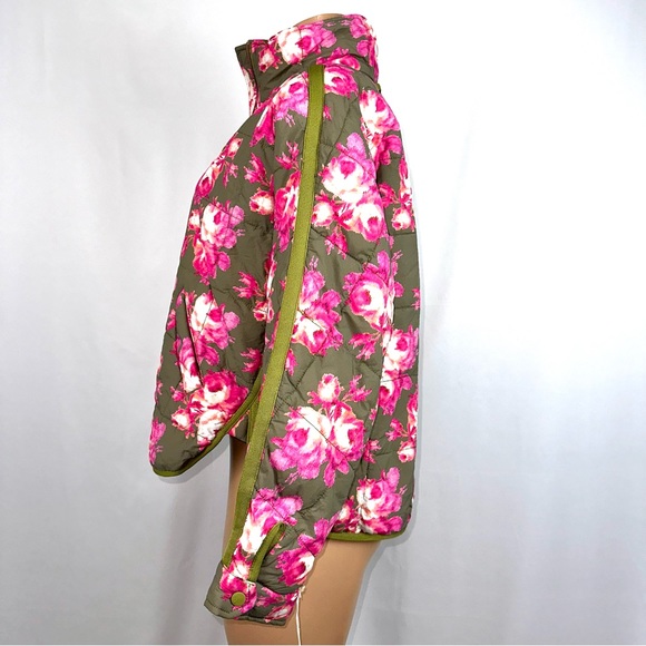 Free People FP Movement Printed Pippa Packable Puffer Jacket Sz S Pink Rose NWT - Picture 10 of 16